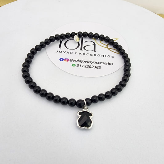 Pulsera oso negro ajustable