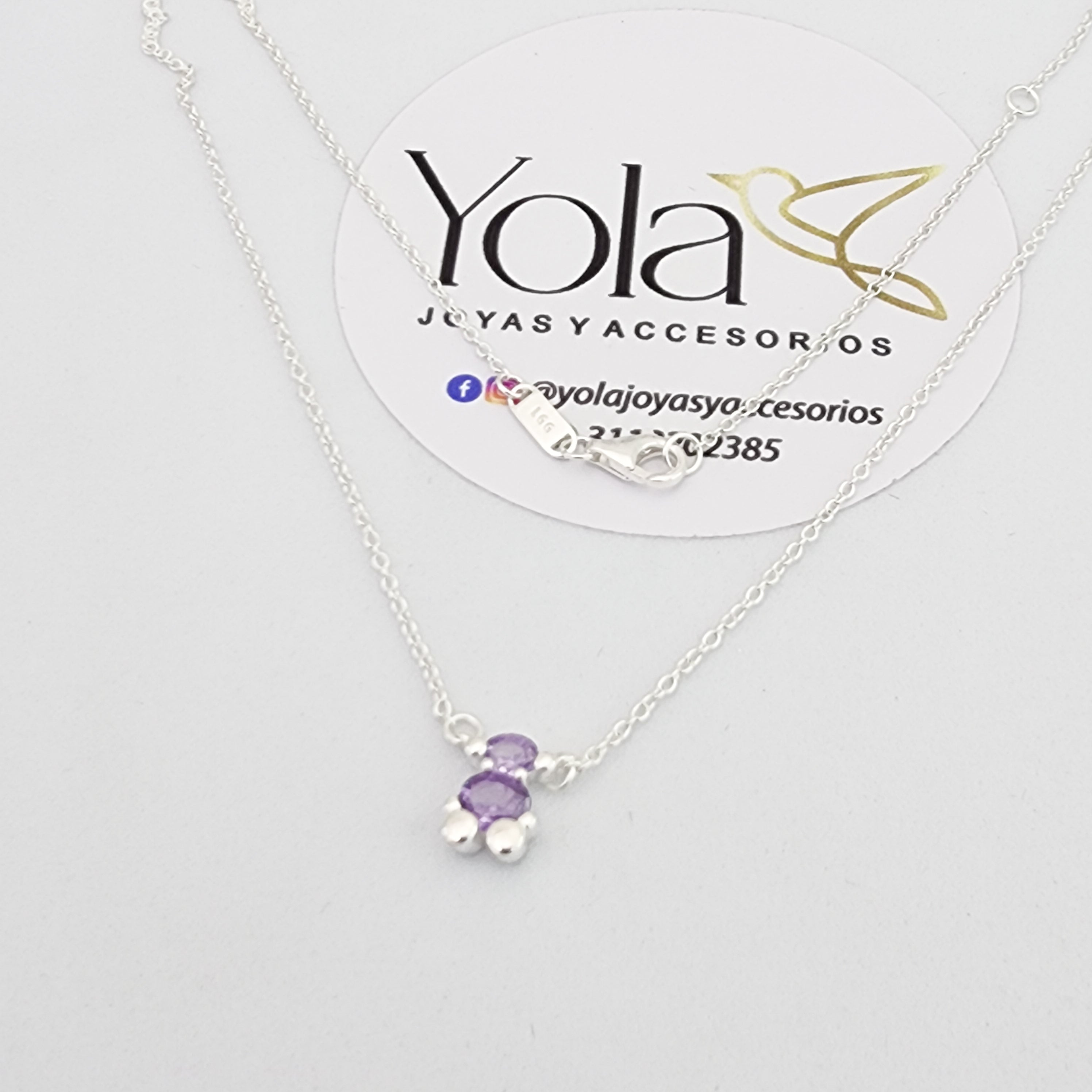 Collar oso morado
