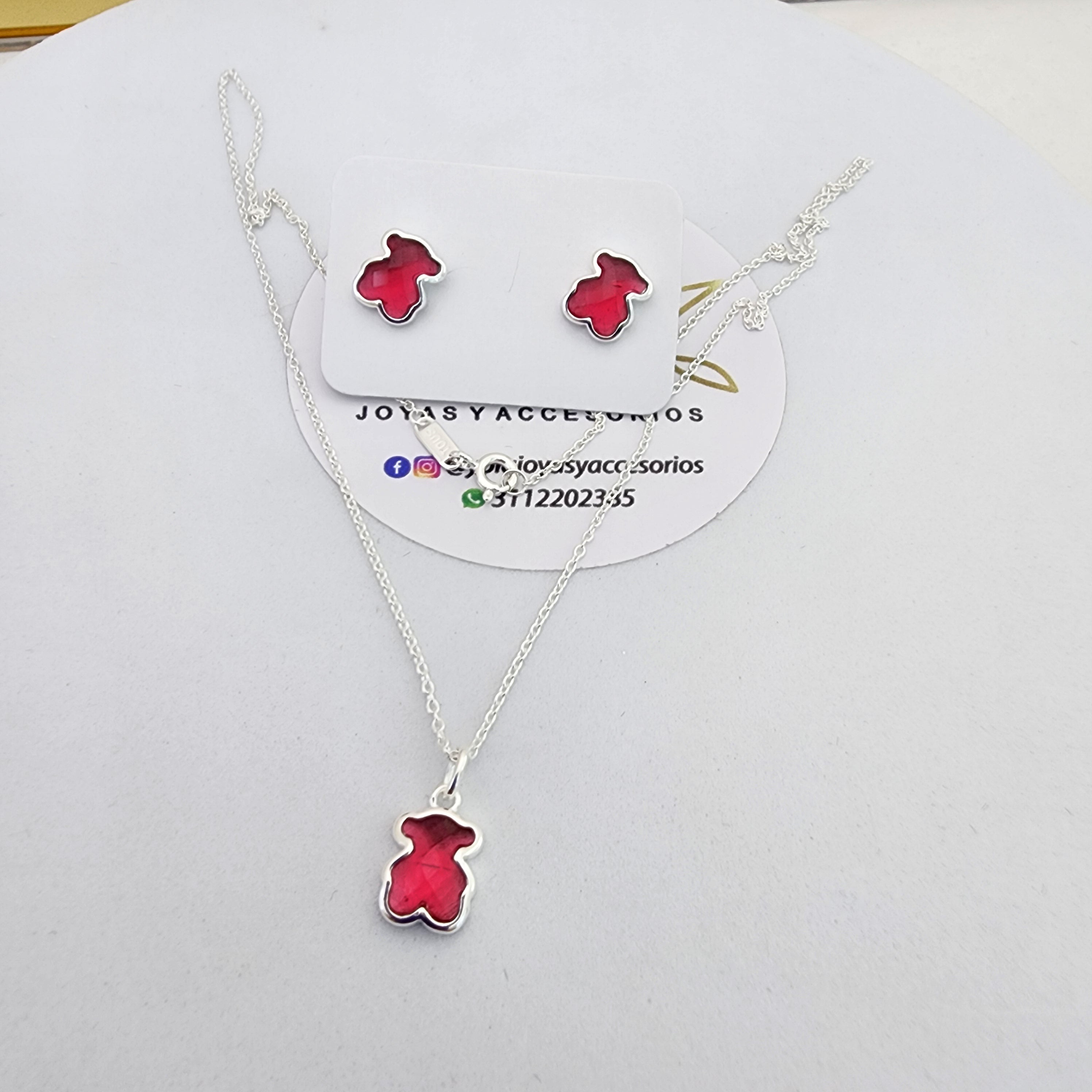 Juego Collar y Arete  oso