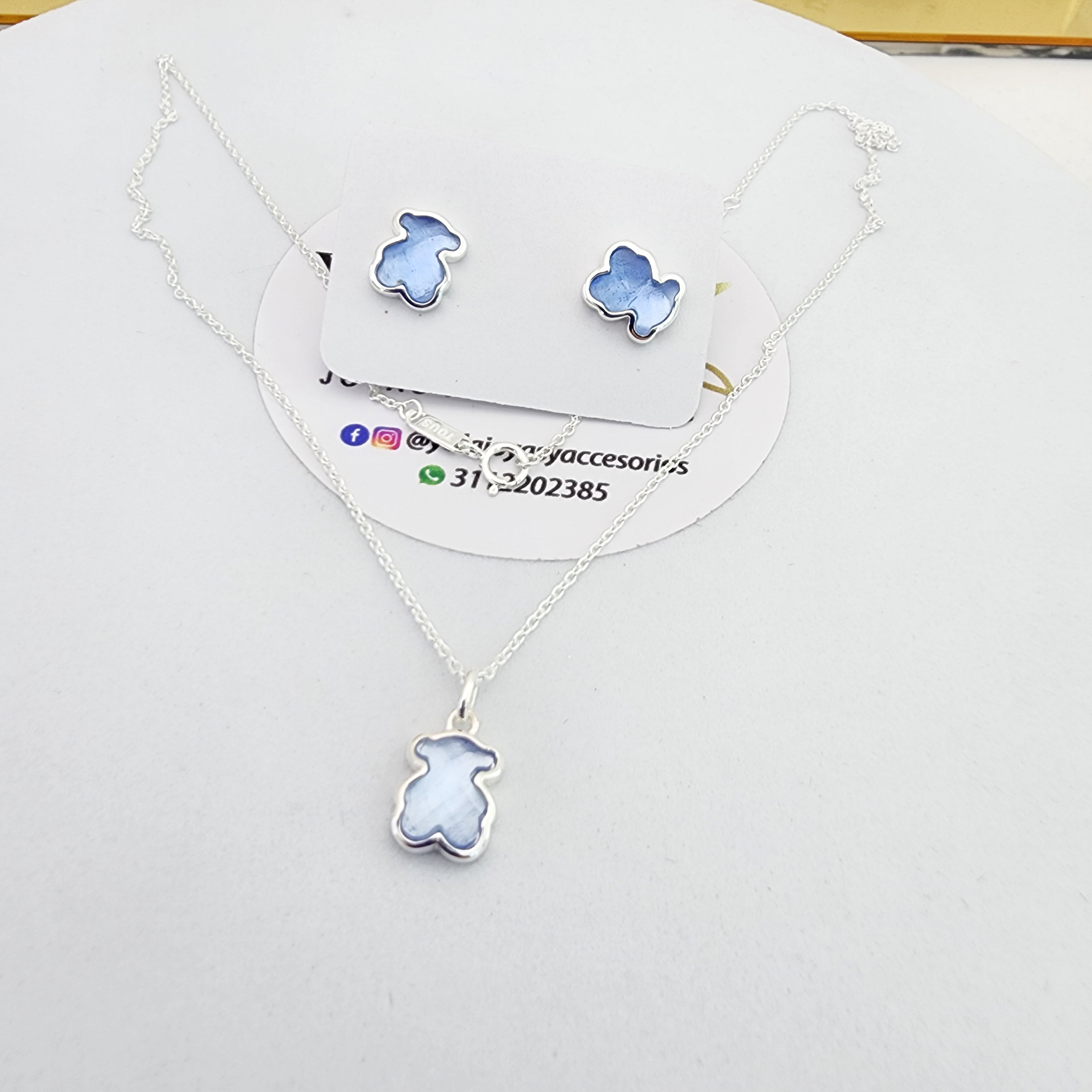 Juego Collar y Arete  oso