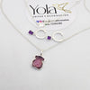 Juego Collar y Arete Morado