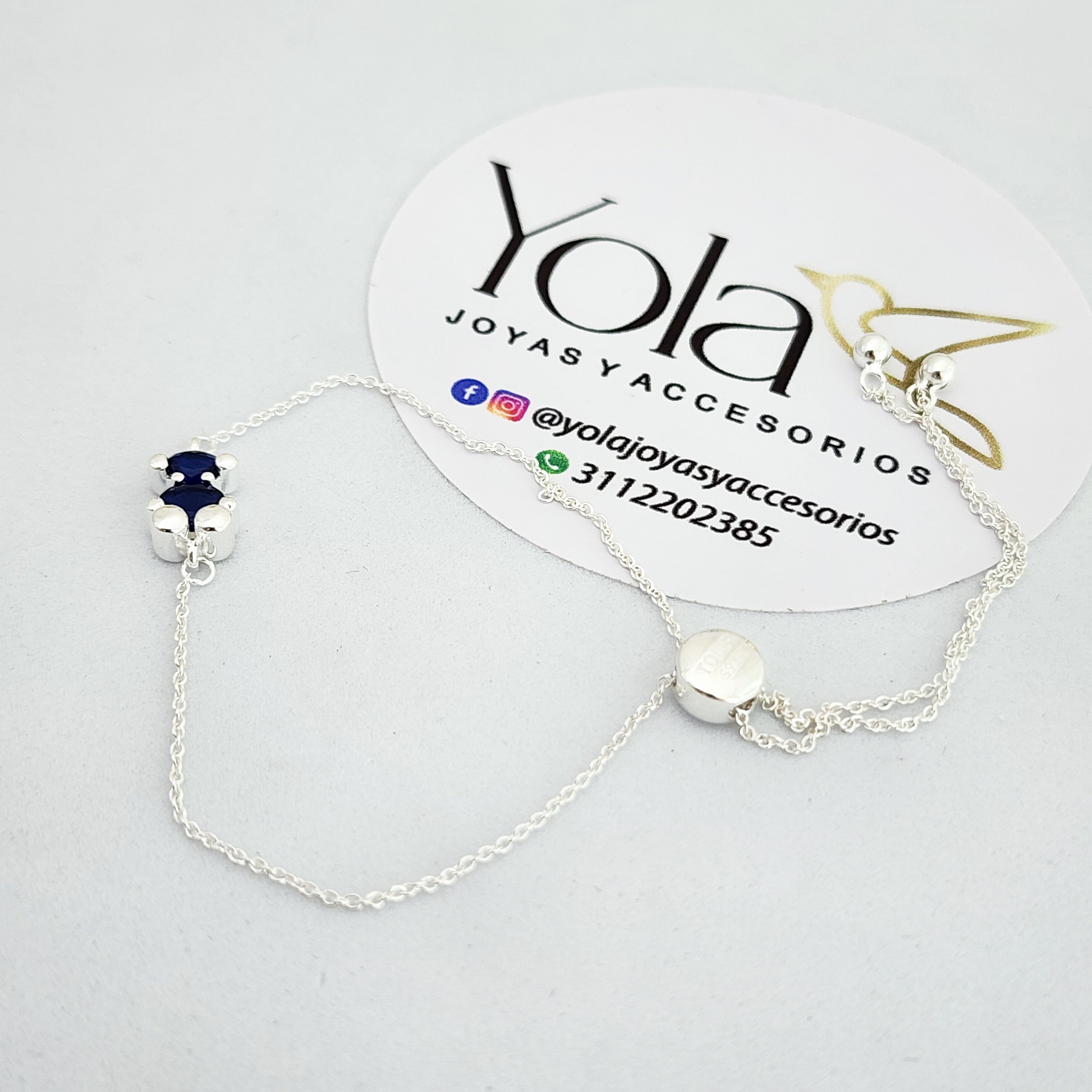 Pulsera  ajustable oso azul