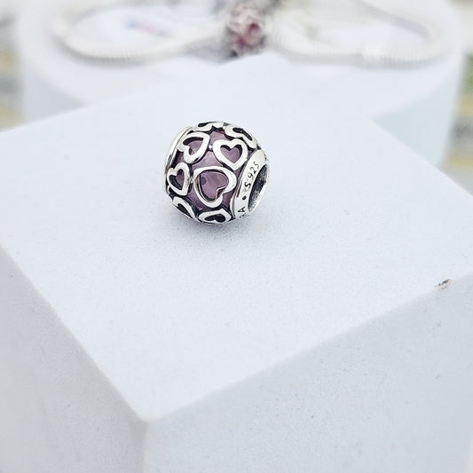 Charm Corazones Rosa