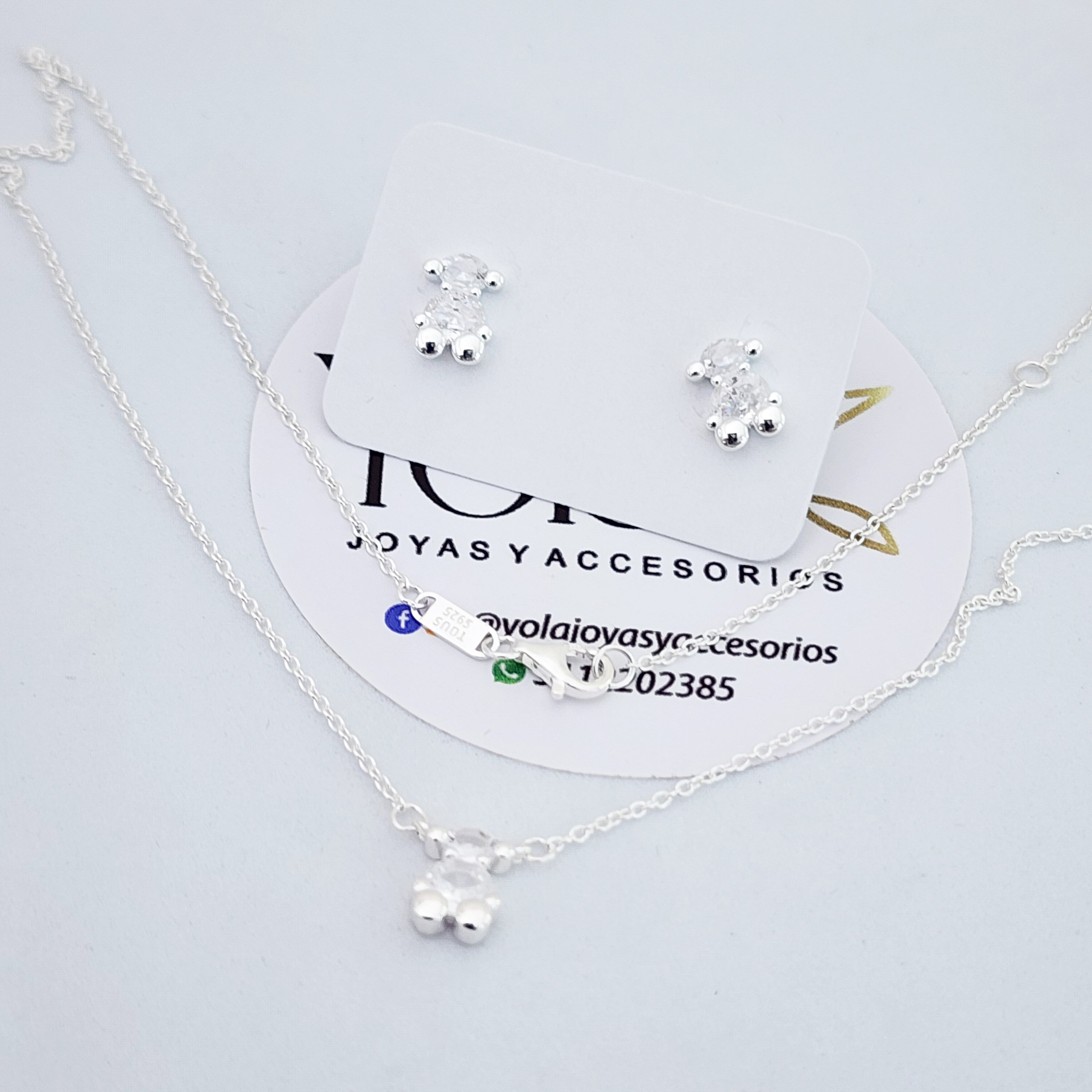 Juego Collar y Arete   oso