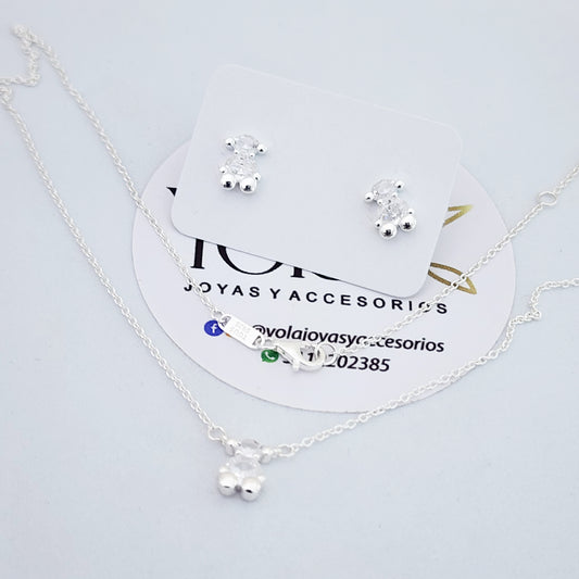 Juego Collar y Arete   oso