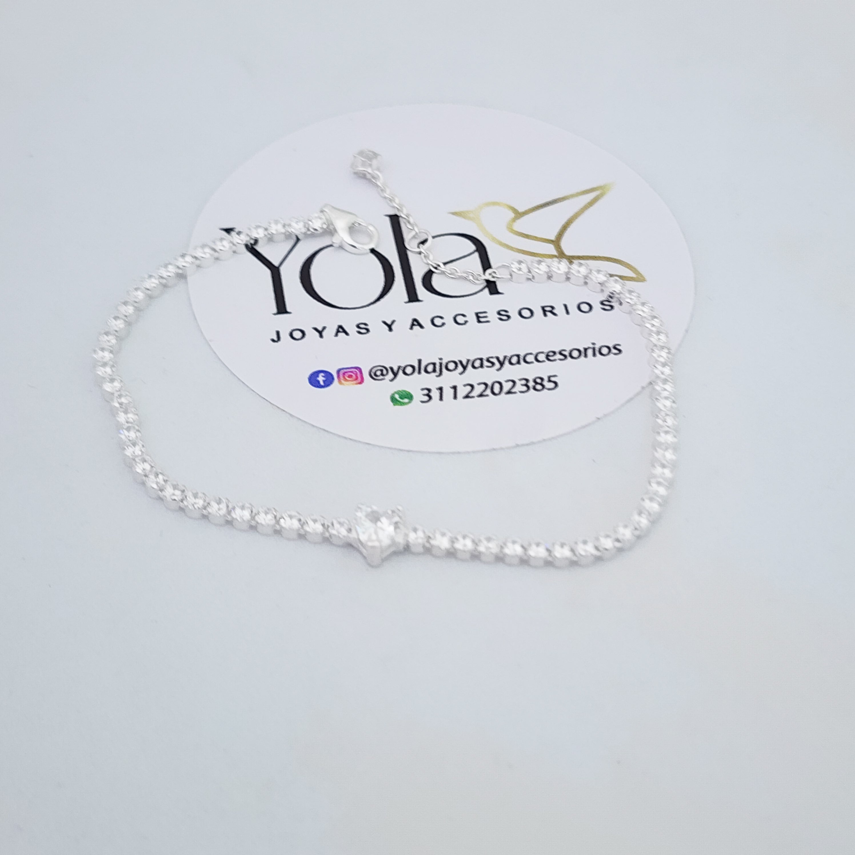 Pulsera Cristales Estilo Tennis corazon