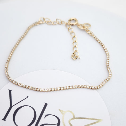 Pulsera Oro Laminado Tennis