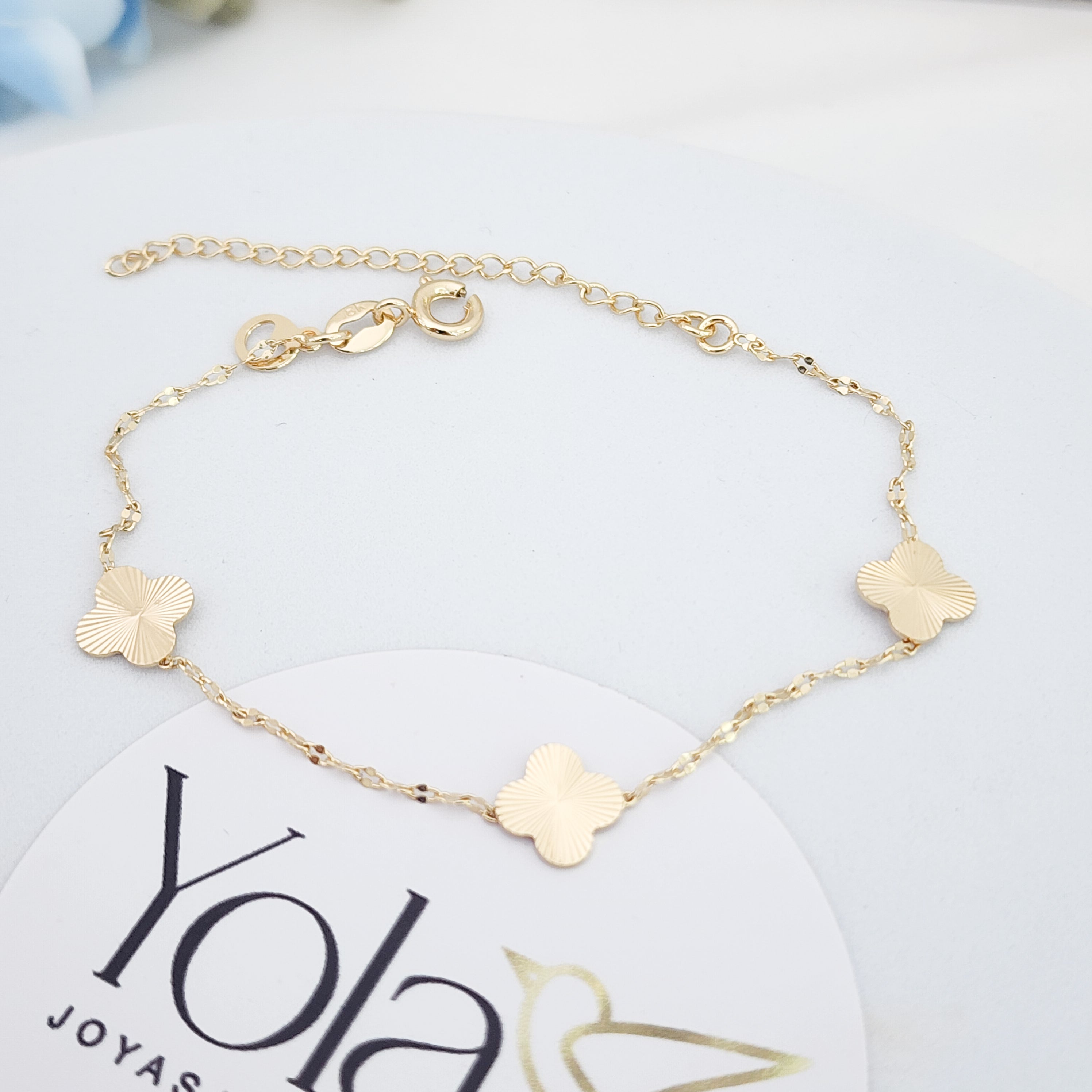 Pulsera Oro Laminado Trébol