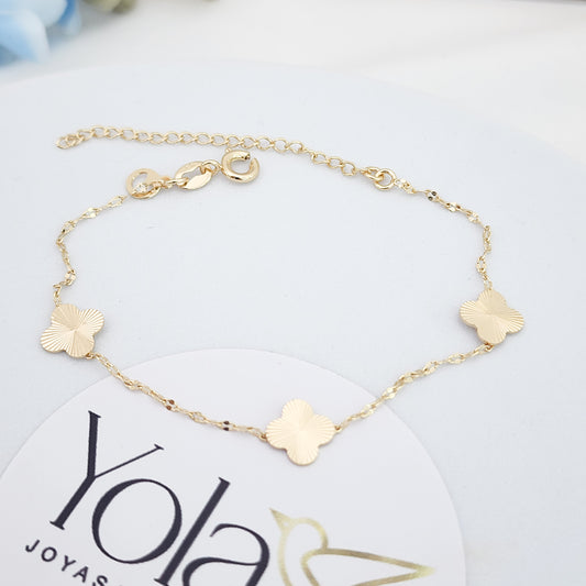 Pulsera Oro Laminado Trébol