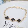 Pulsera Oro Laminado Trébol Negro