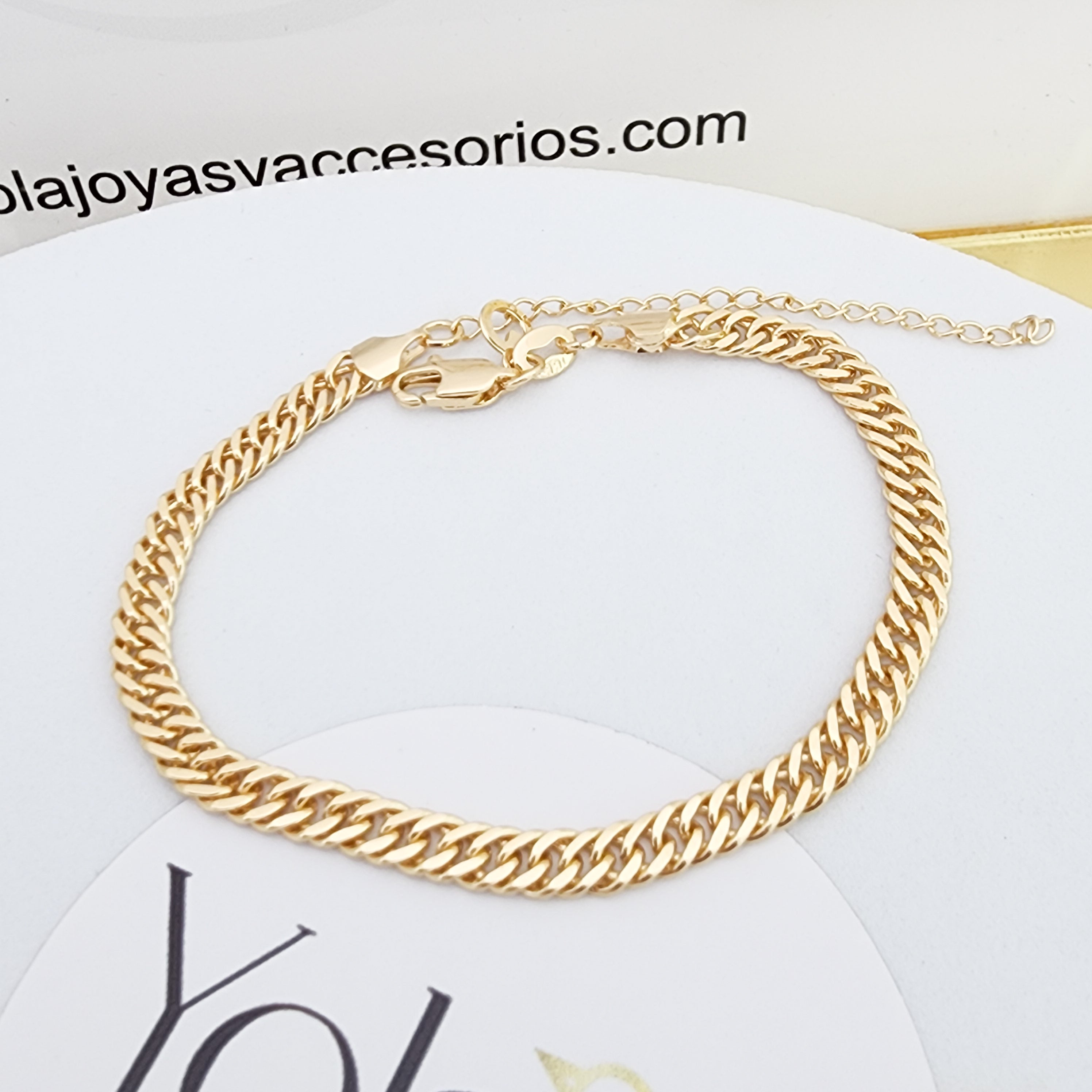 Pulsera Oro Laminado Cubano