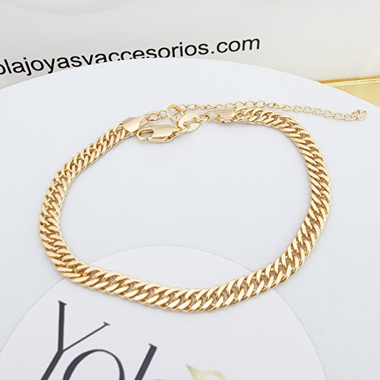 Pulsera Oro Laminado Cubano