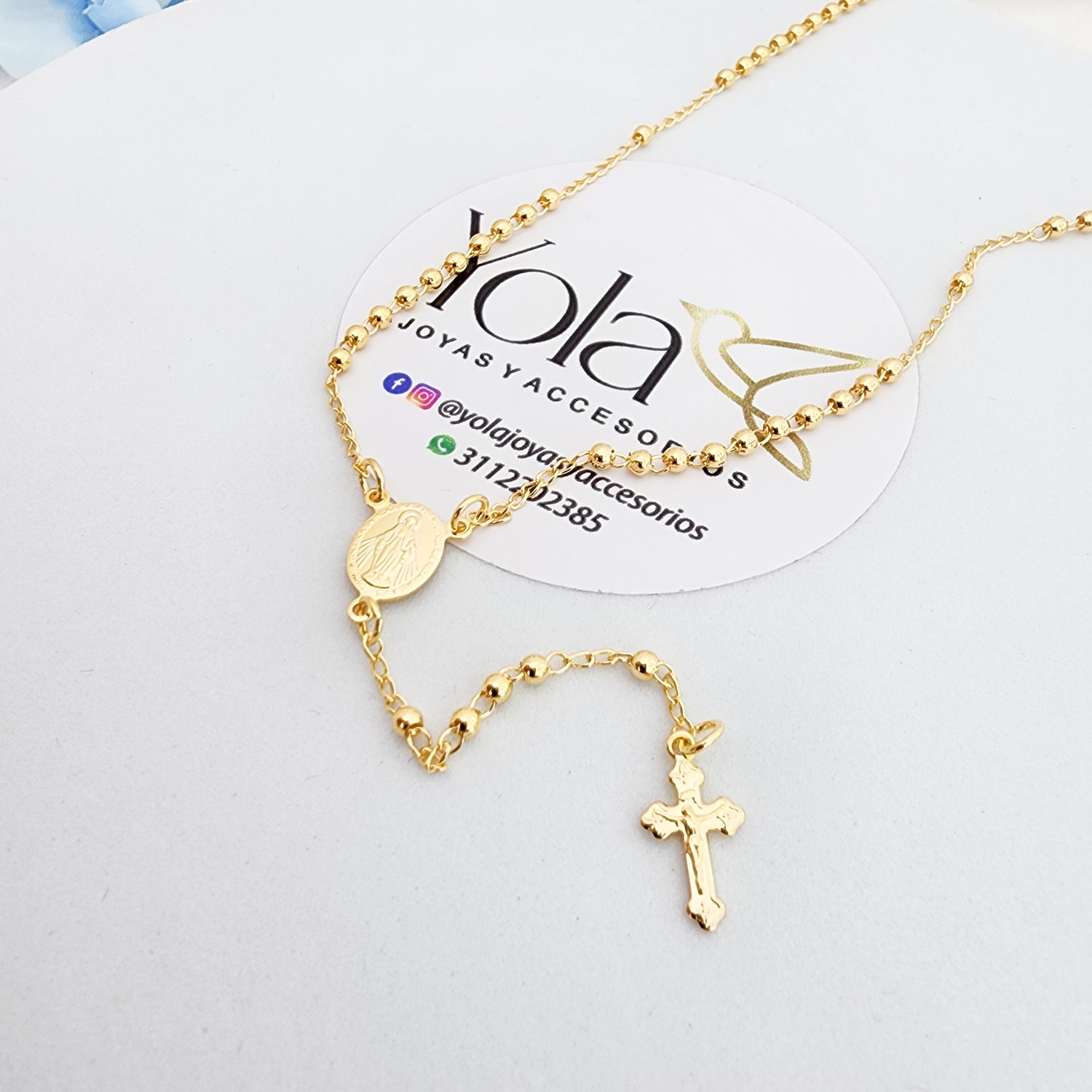 Rosario oro laminado