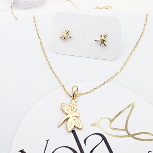 Juego Oro Laminado Mariposa