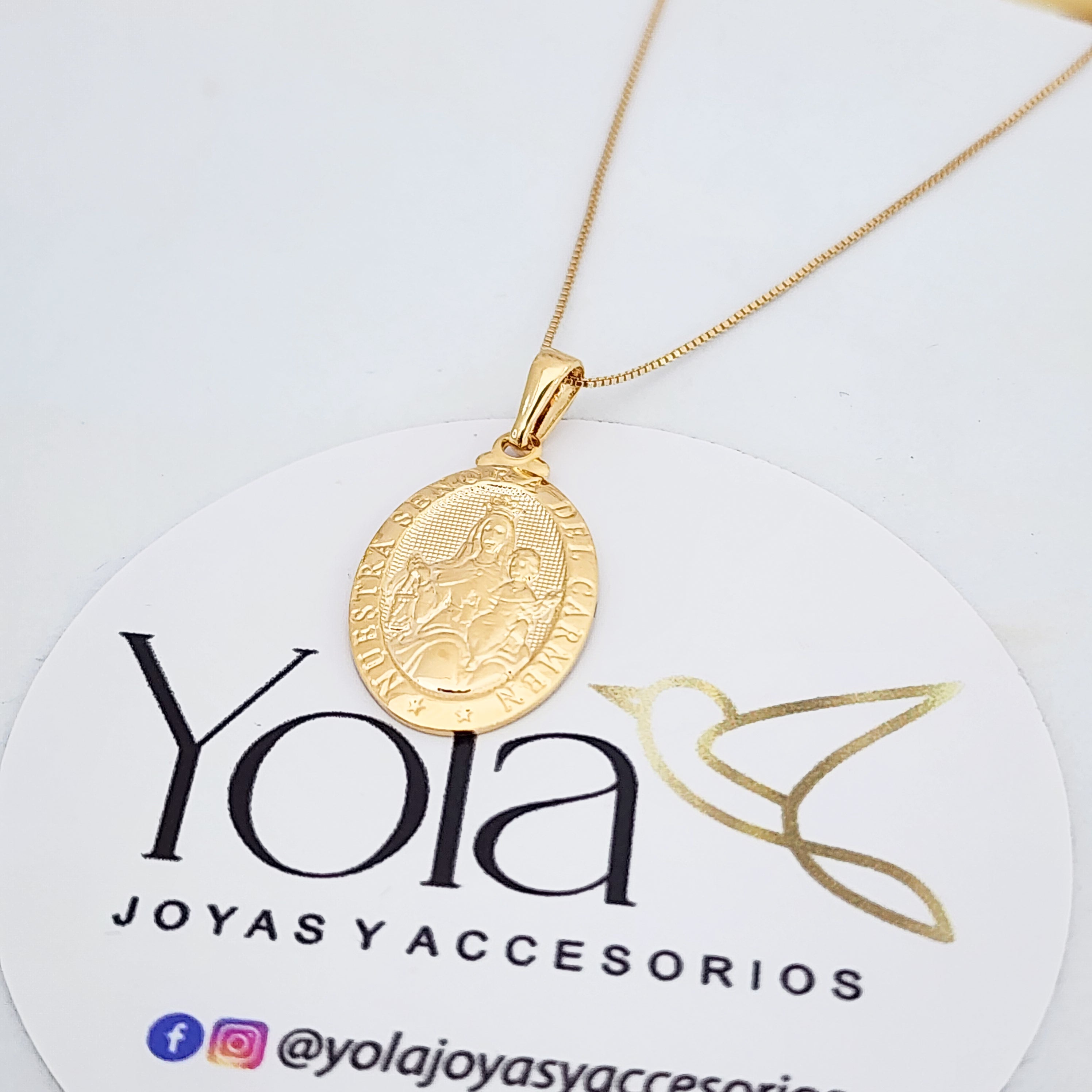 Collar Oro Laminado Virgen Del Carmen