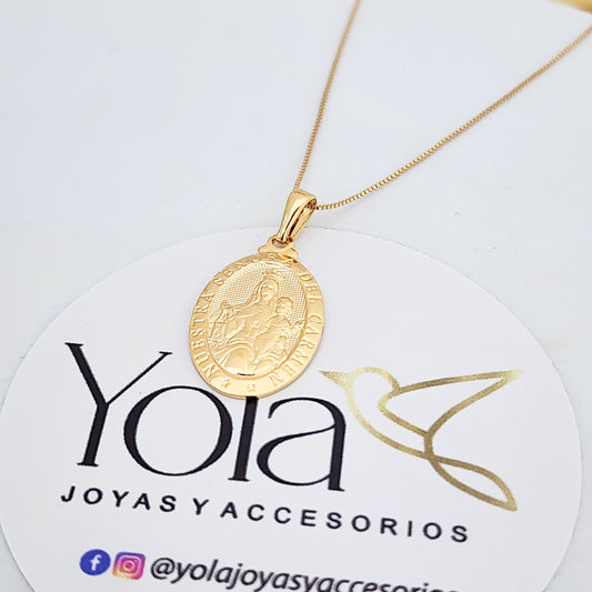 Collar Oro Laminado Virgen Del Carmen