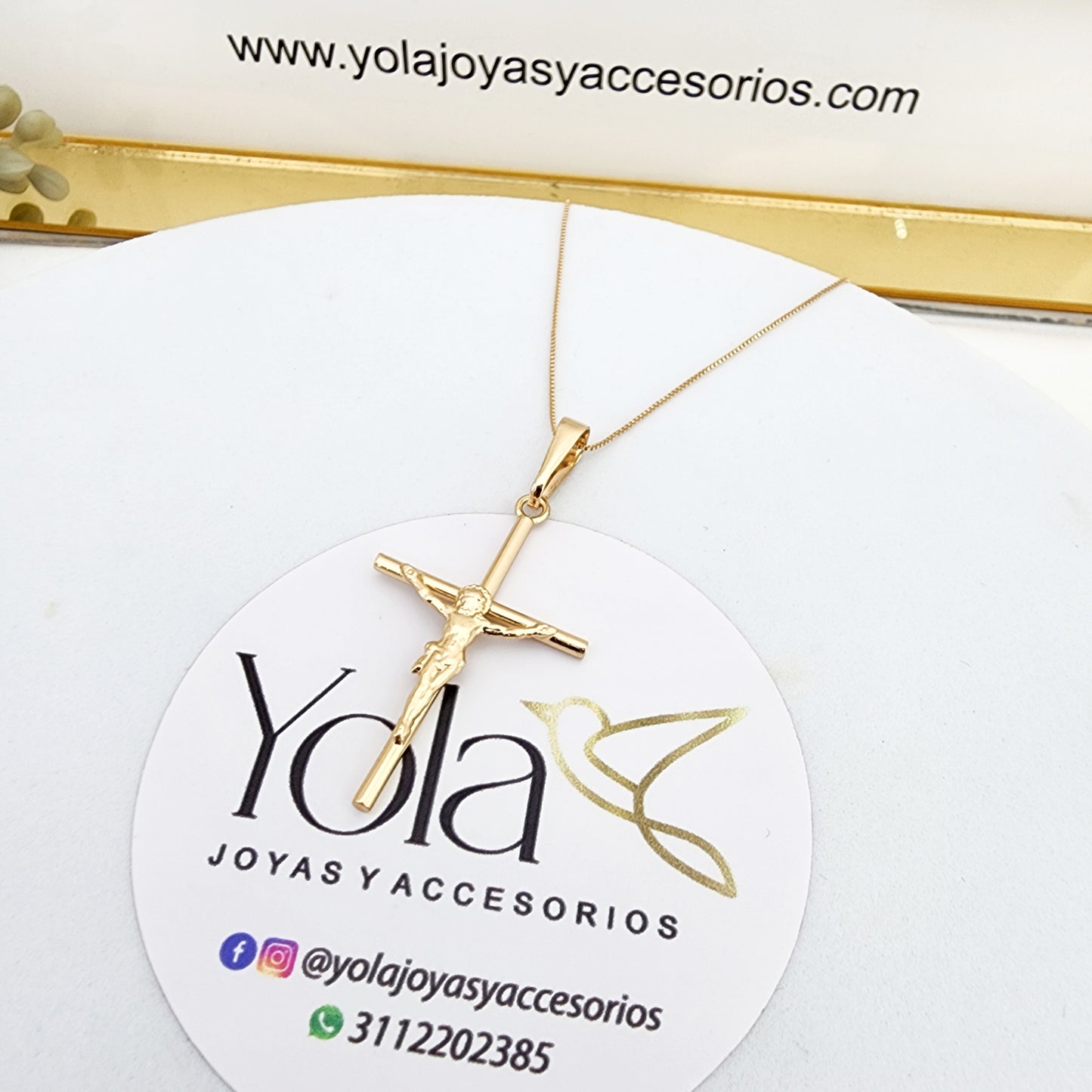 Collar Oro Laminado Cruz