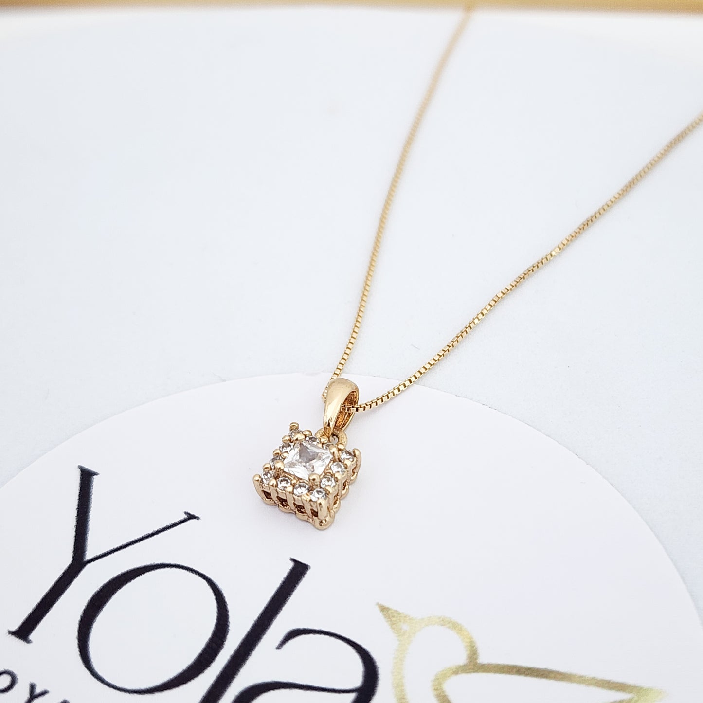 Collar Oro Laminado Cristal