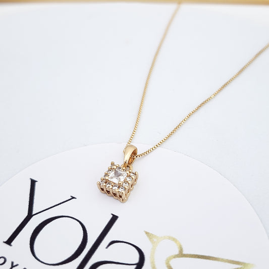 Collar Oro Laminado Cristal