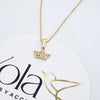 Collar Oro Laminado Corona Cristal