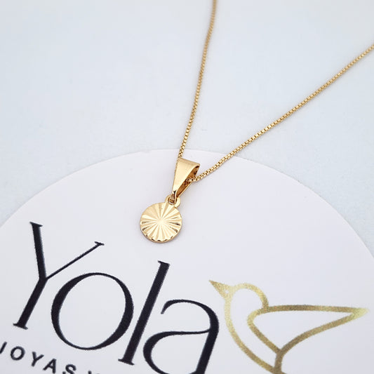 Collar Oro Laminado Círculo Diamantado