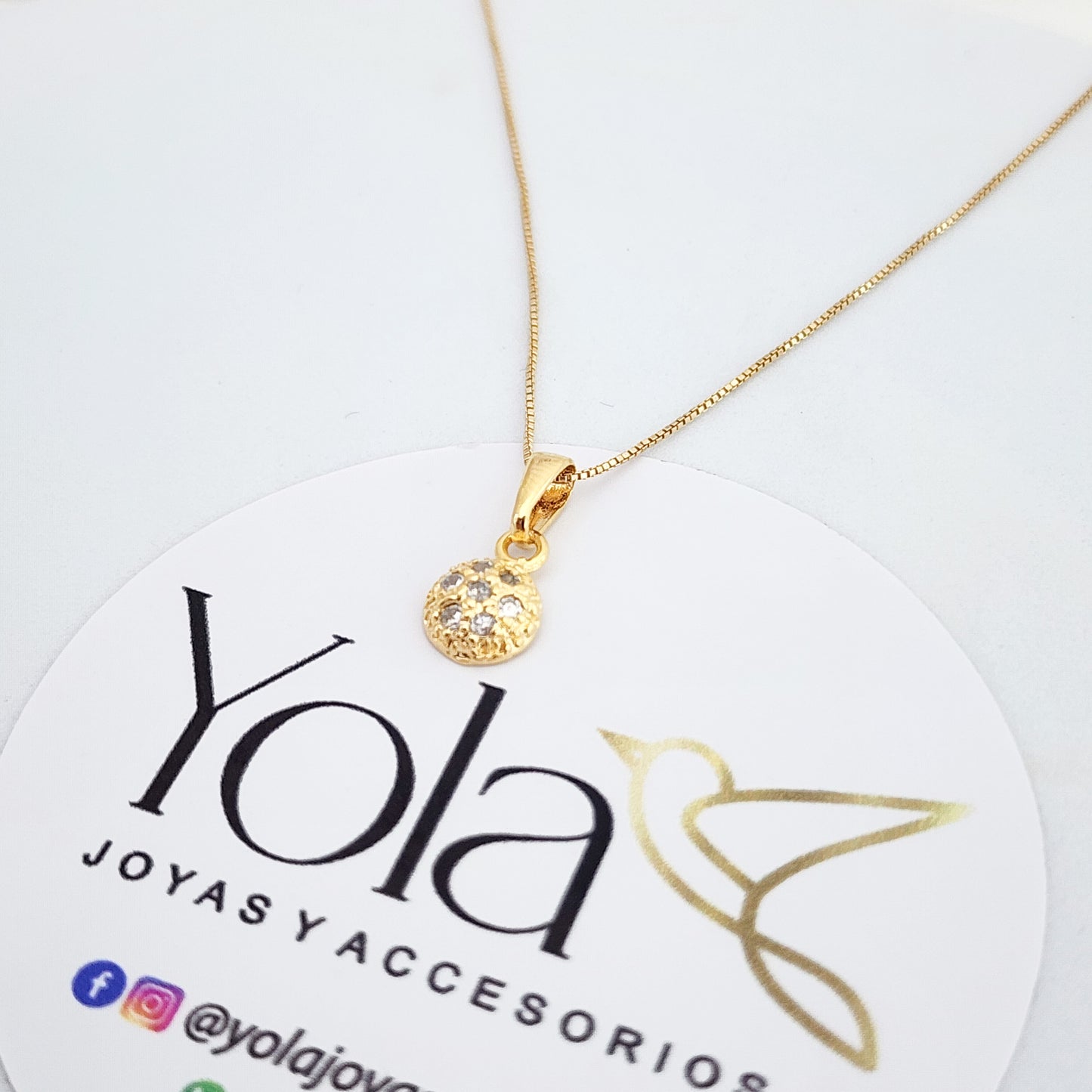 Collar  Oro Laminado Cristal