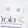 Topos Oro Laminado Corazón Cristal