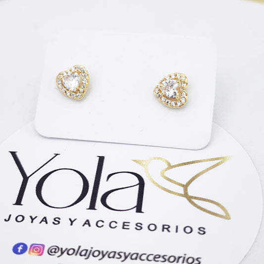 Topos Oro Laminado Corazón Cristal