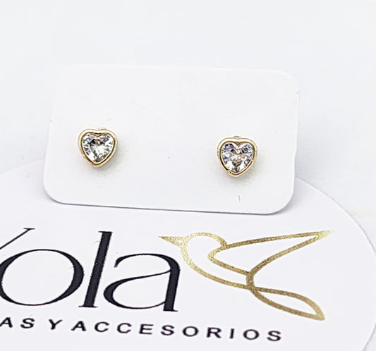 Topos Oro Laminado Corazón Cristal