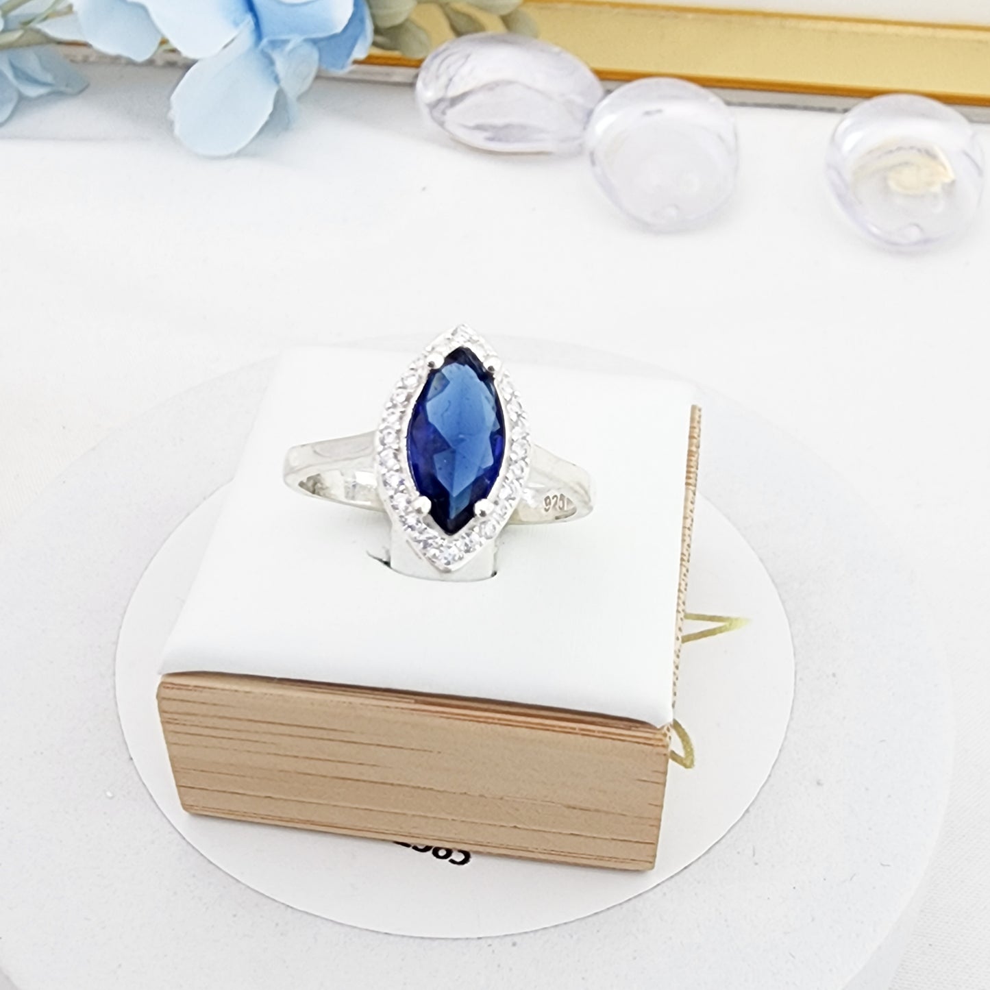 Anillo Cristal Azul