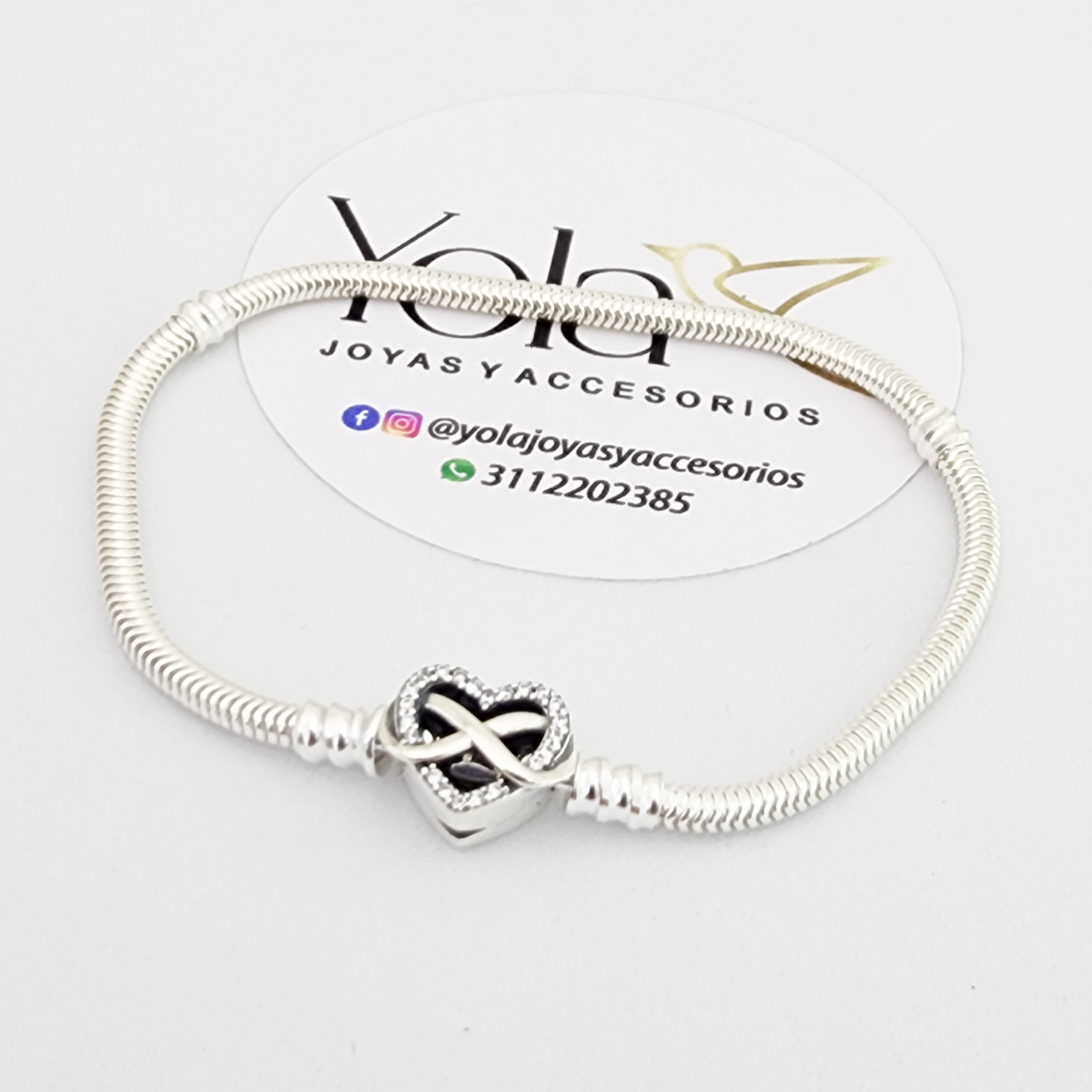 Pulsera Broche corazon infinito escualizable