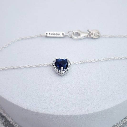 Collar Corazón azul