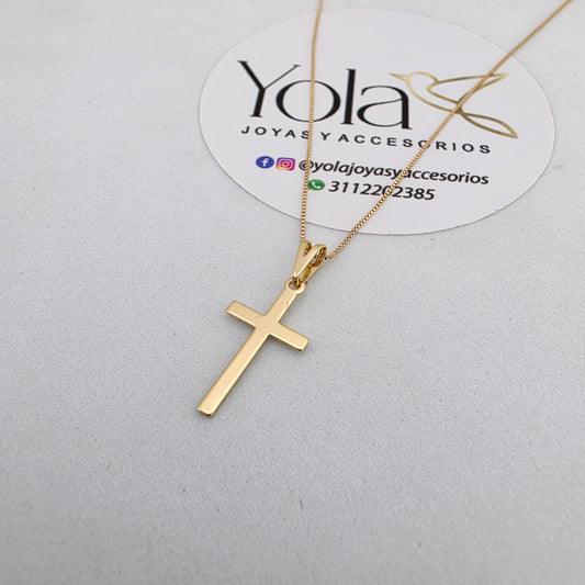 Collar oro laminado cruz