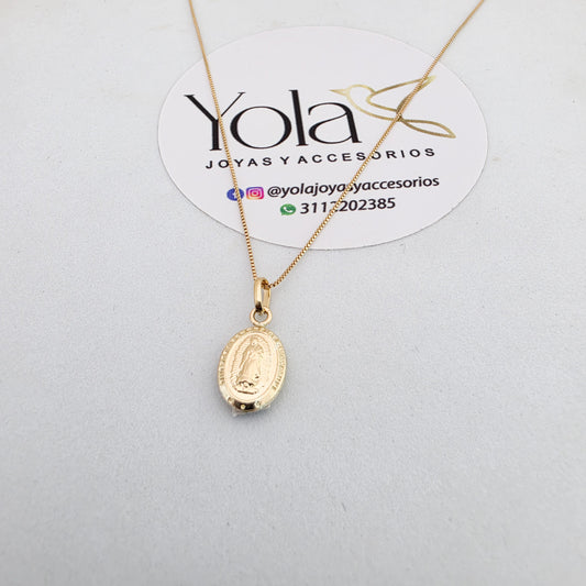Collar oro laminadoVirgen guadalupe