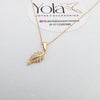 Collar oro laminado pluma