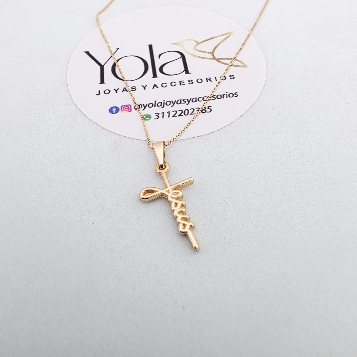 Collar oro laminado cruz