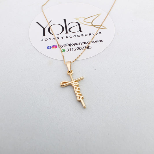 Collar oro laminado cruz