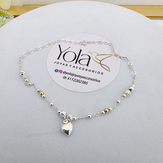 Tobillera corazon