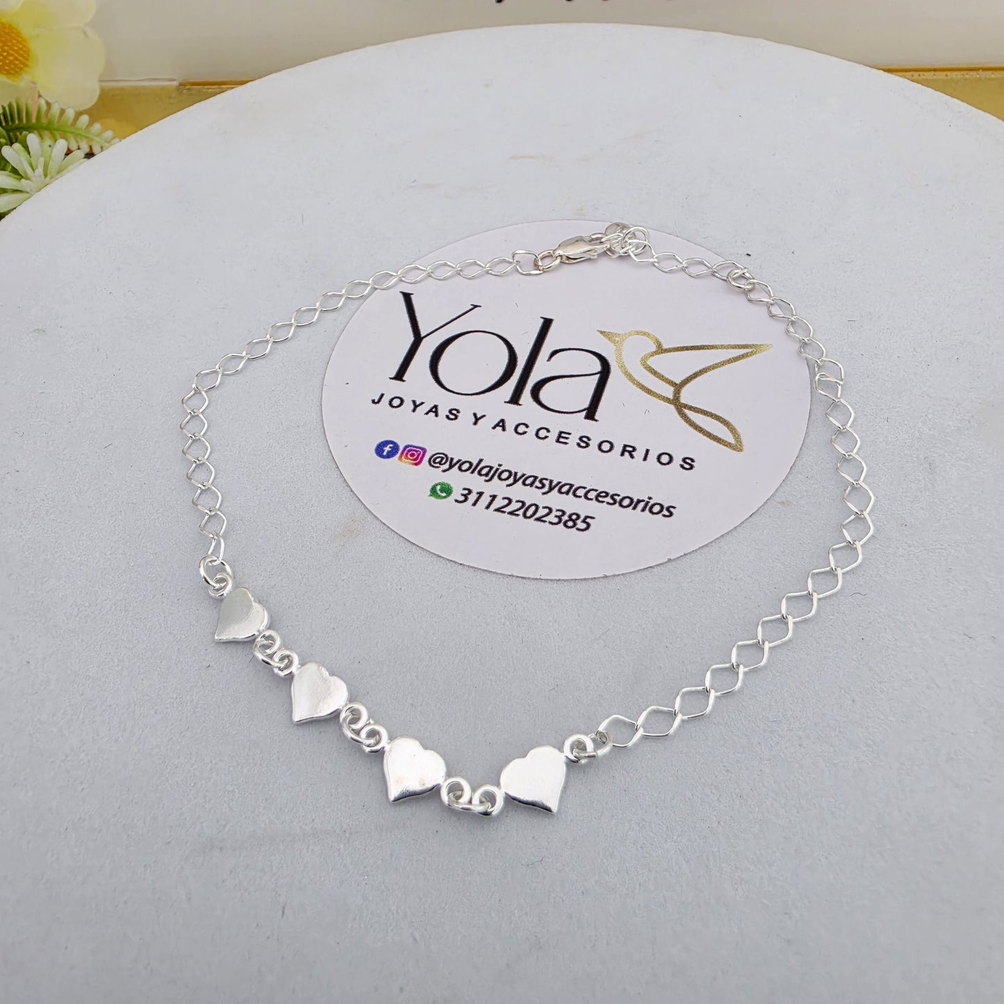 Tobillera corazones