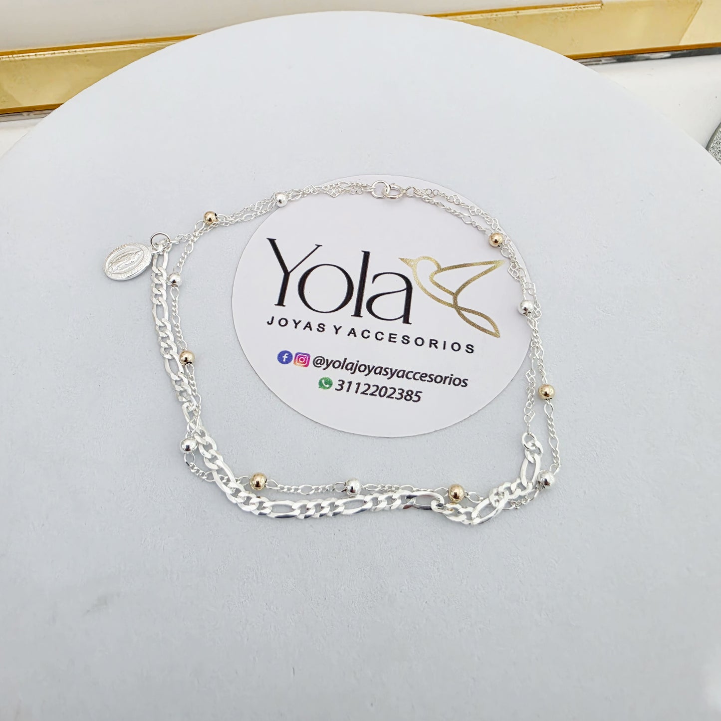 Tobillera medalla virgen guadalupe