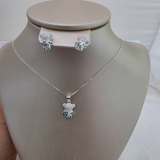 Juego Collar y Arete oso