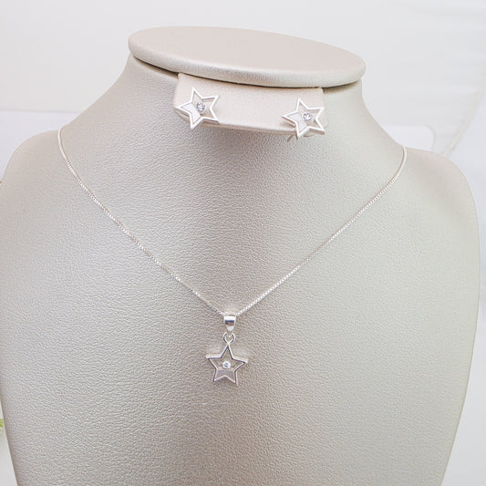 Juego Collar y Arete estrella