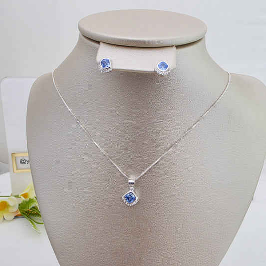Juego Collar y Arete azul