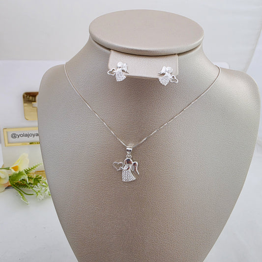 Juego Collar y Arete angel