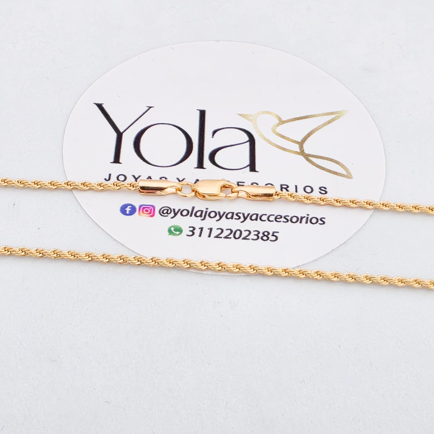 Collar oro laminado cordon