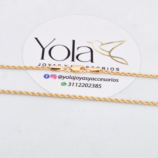 Collar oro laminado cordon