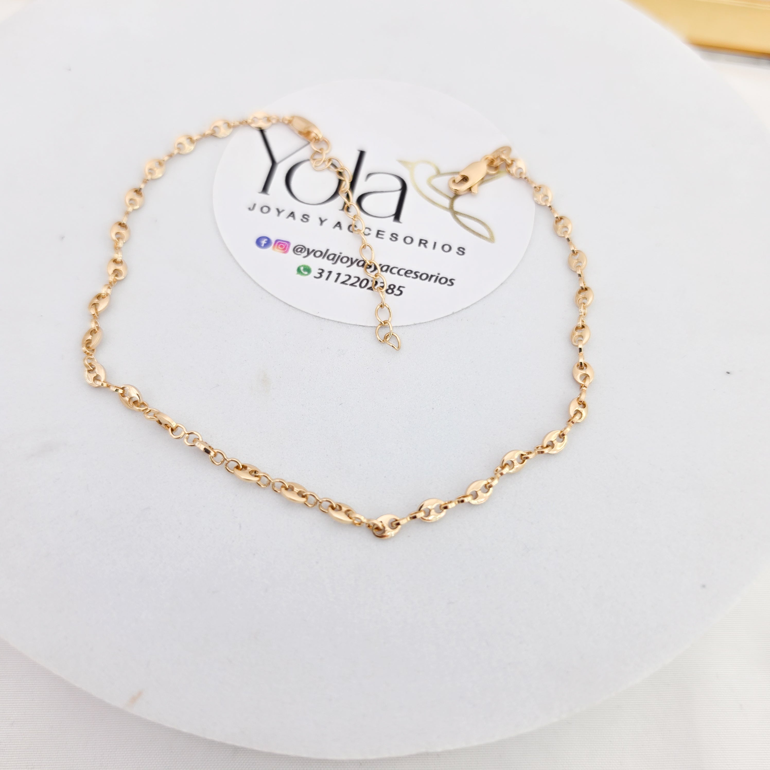 Tobillera oro laminado