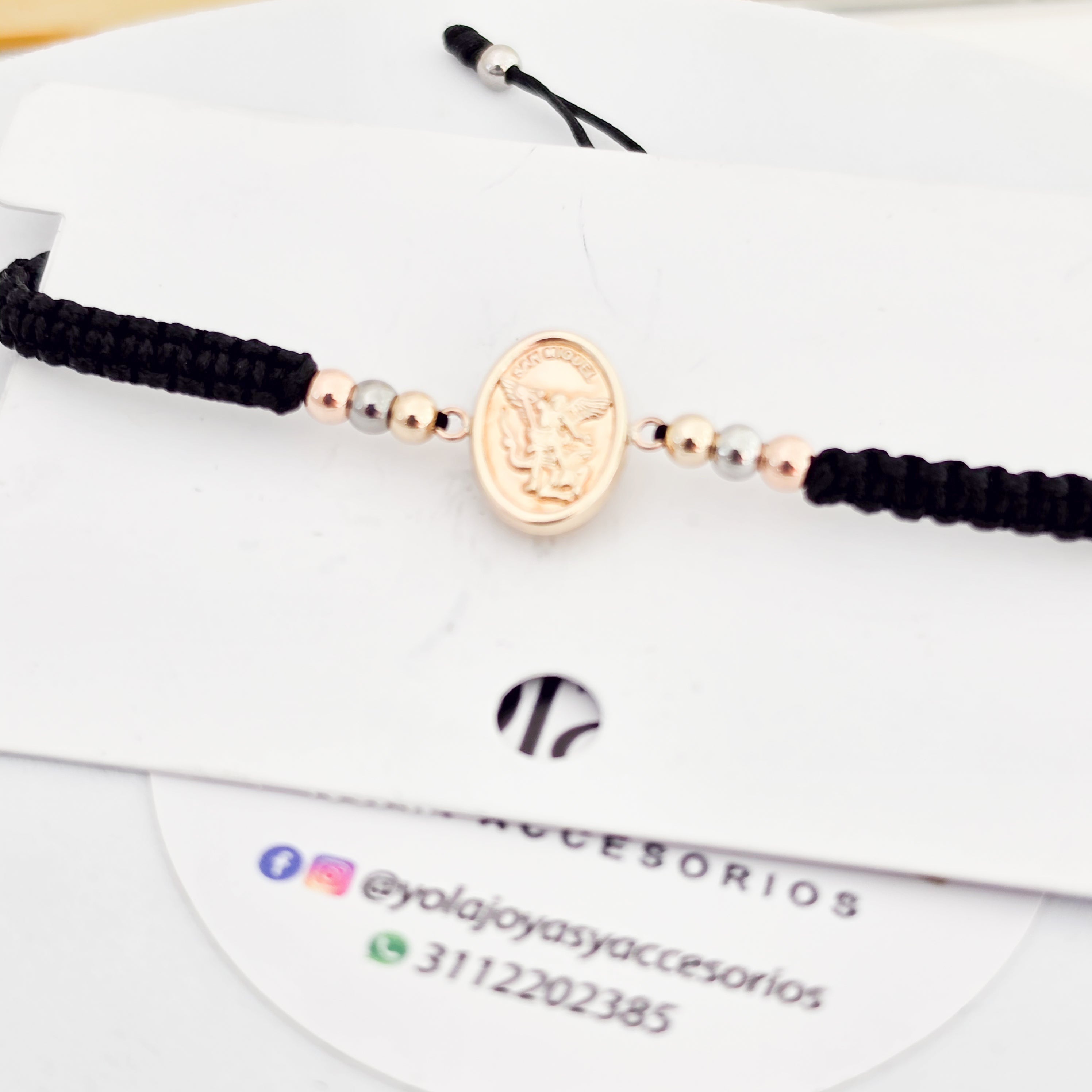 Pulsera Tejida oro laminado San Miguel
