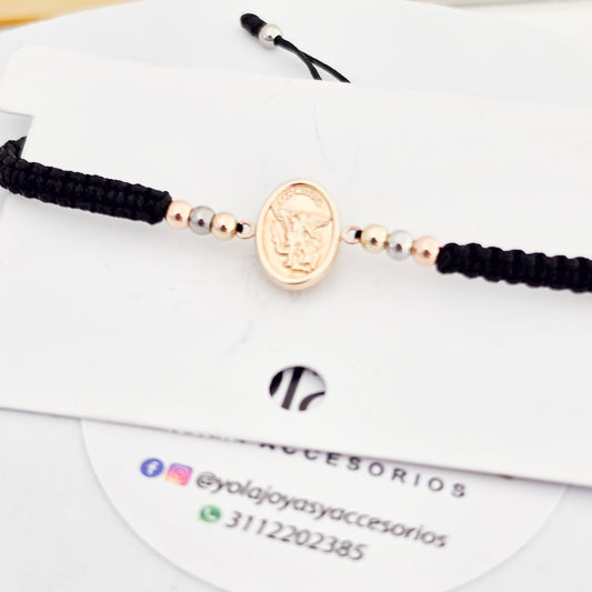 Pulsera Tejida oro laminado San Miguel