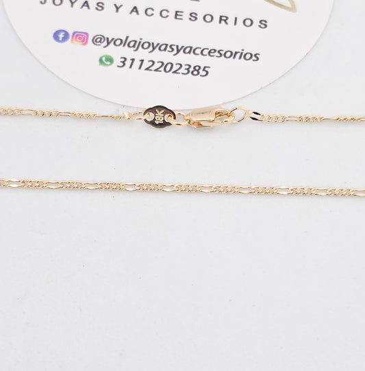 Cadena Oro Laminado 3x1 50cm